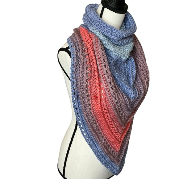 Handcrafted Crochet Cowl Neck Scarf New Handmade by Seller One Size Adult Knit - Picture 12 of 16